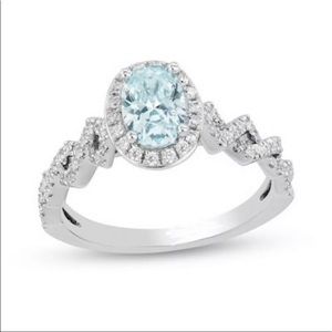 Enchanted Disney Elsa Oval Aquamarine Ring